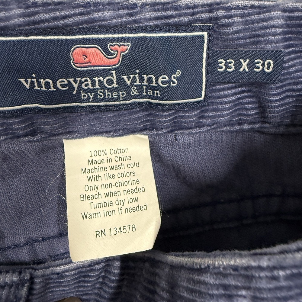 Vineyard Vines Pants Mens‎ 33x30 Blue Corduroy 5-Pocket Casual Cotton - Picture 3 of 12